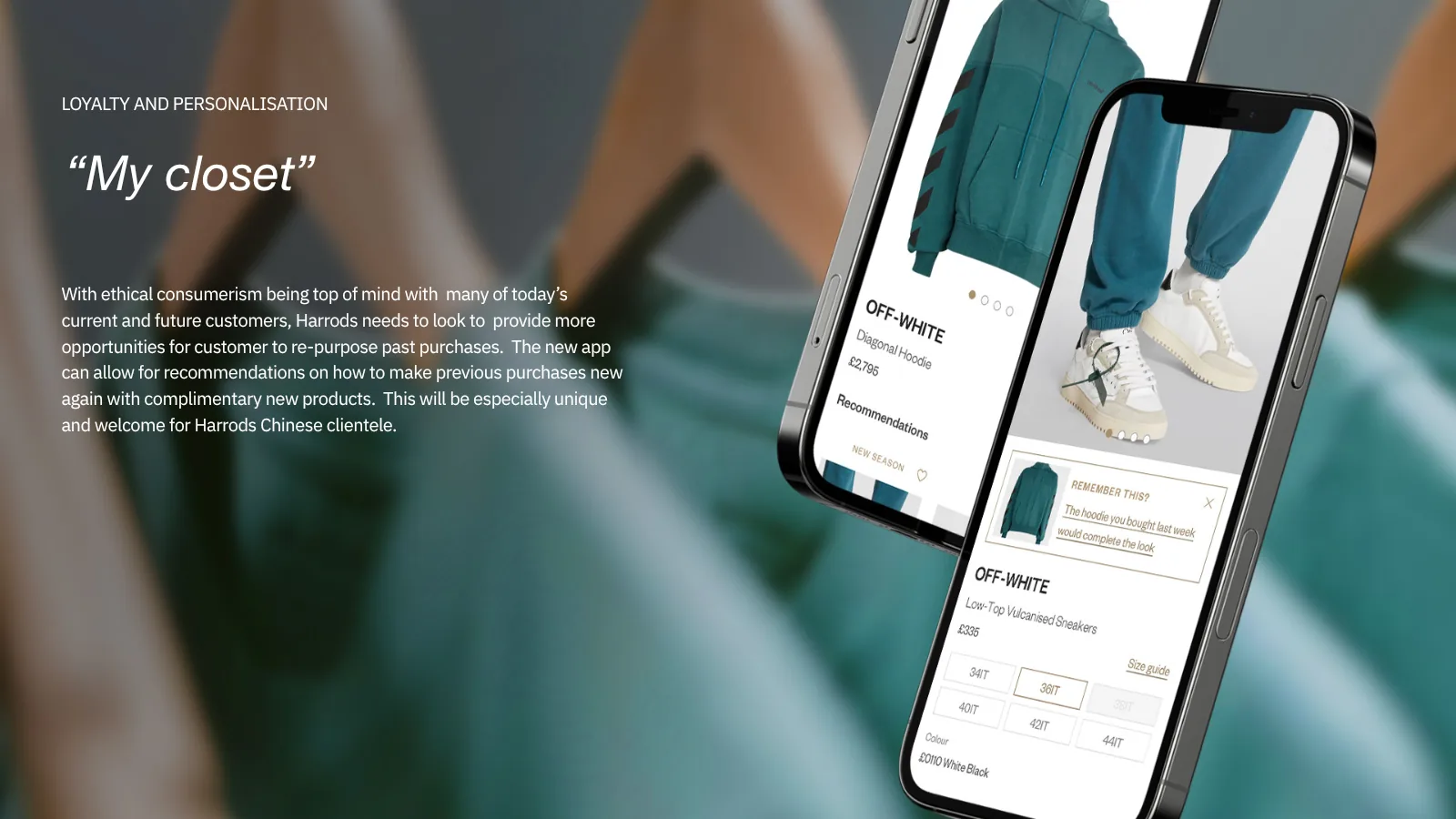 Harrods member app proposal for a personalised My Closet experience