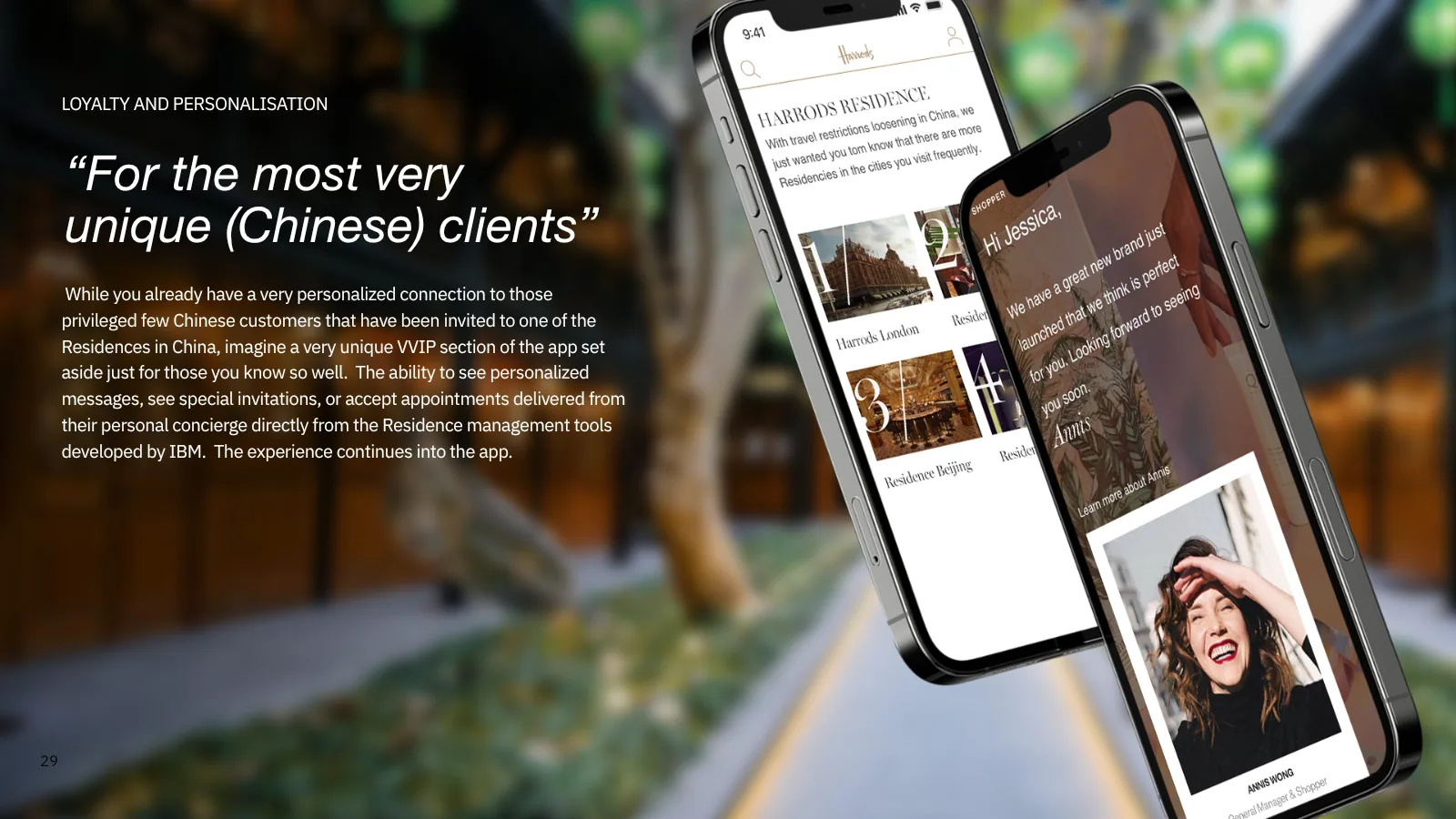 Harrods member app proposal for unique Chinese clients