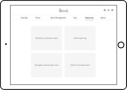 Reporting low-fidelity wireframe